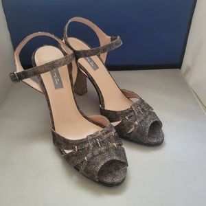 Sarah Jessica Parker- sparkly gold silver carson heels - 40 1/2